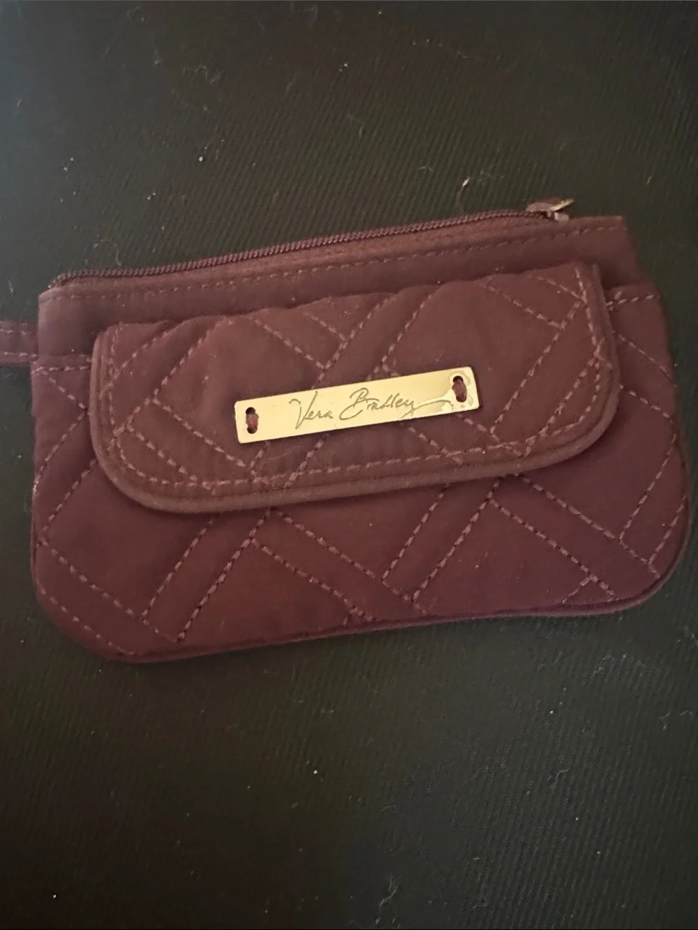 Vera Bradley Quilted Wristlet Pouch - Plum